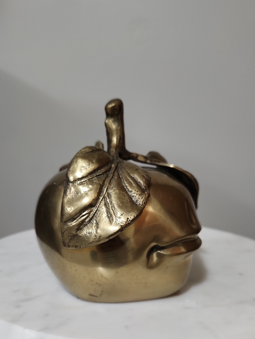 Brass Apple Sculpture Pomme Bouche  Decor Paperweight - Picture 6 of 13